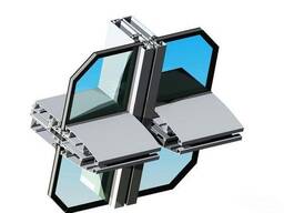 Building glass curtain wall, facade ventilated curtain wall, with aluminum profiles