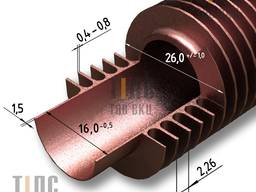 Copper Ribbed Tubes (finned pipe) 19x1.5x25