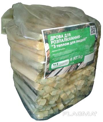 Firewood for ignition, polyethylene packaging, 6kg