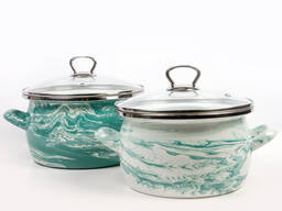 Кастрюли стальные эмалированные серии "Шейк"