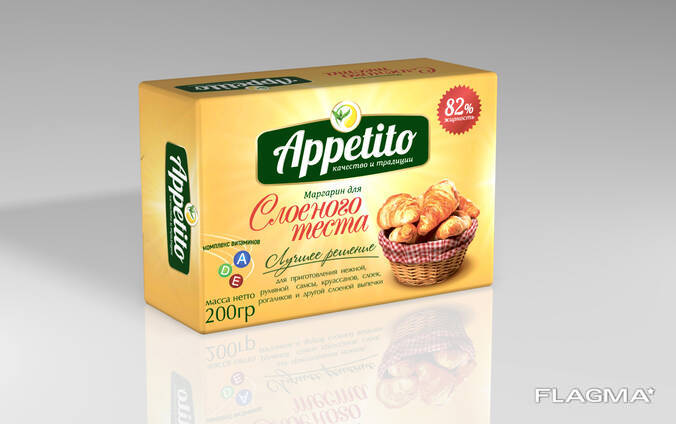 "Appetito" Margarine for puff pastry 82%