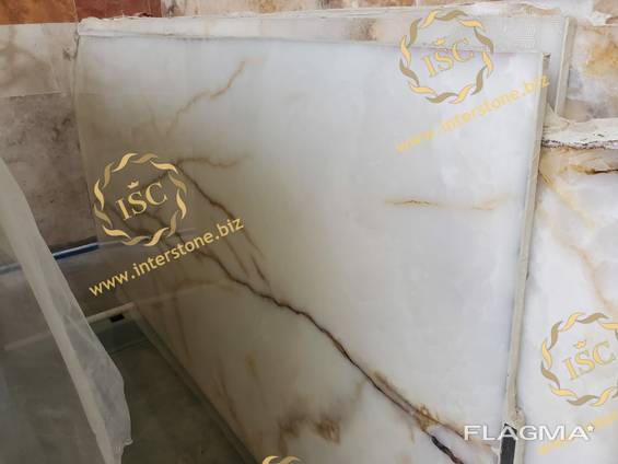 Onyx Bianco White, White Onyx, White and Brown